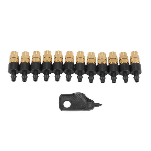 Quaqdae 12 Set Copper Adjustable Spray Nozzle Spray Atomization Copper Capillary Effect Take 47 Factory Adjustable Irrigation Drippers Sprinklers Emitter Drip System On 1/4 Inch Barb