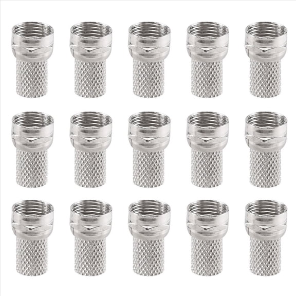 Quaqdae 15 Pcs RG6 F-Type Twist-On Coax Coaxial Cable RF Connector Male for CCTV Camera