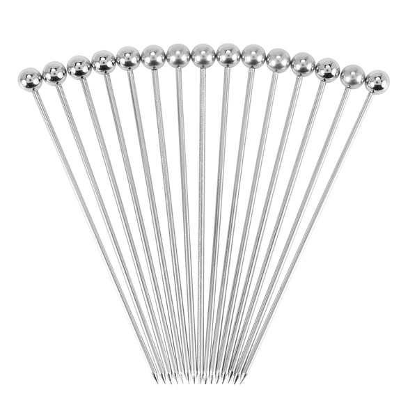 Quaqdae 15Pcs Cocktail Picks, 4 Inch Reusable Stainless Steel Martini Picks Toothpicks for Olives Appetizers Sandwich