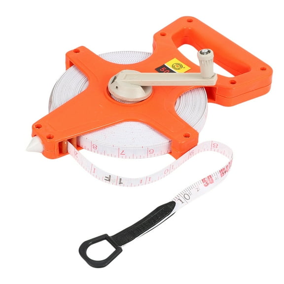 Quaqdae 1Pc 30M/100ft Meter Open Reel Fiberglass Tape Measure Inch Metric Scale Impact Resistant Plastic Measure Tools