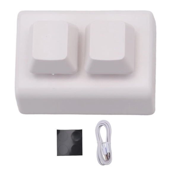 Quaqdae 2 Keys Macro Programming Keyboard RGB Mini Keyboard Gaming Drawing Red Switch Custom Keyboard OSU Gaming Keypad,White