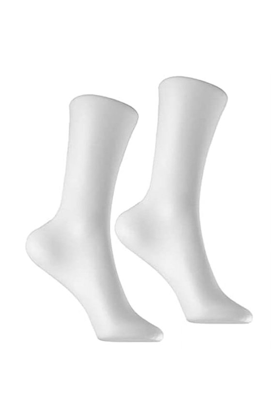 Quaqdae 2 Pcs Mannequin Foot Sock Model Female Foot Sock Display Short Stocking Ankle Bracelet Jewelry Display Stand, White