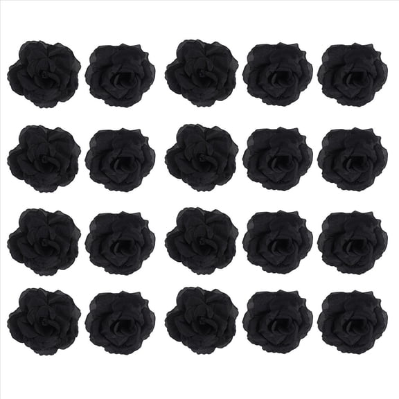 Quaqdae 20 Pcs Black Rose Artificial Silk Flower Party Wedding House Office Garden Decor DIY