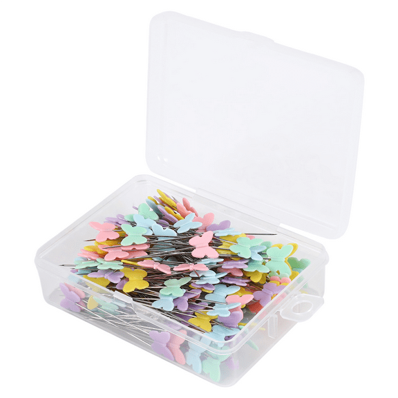 Quaqdae 200 Pcs 2 Inch Sewing Pins Flat Head Straight Butterfly for DIY Projects Dressmaker Decoration