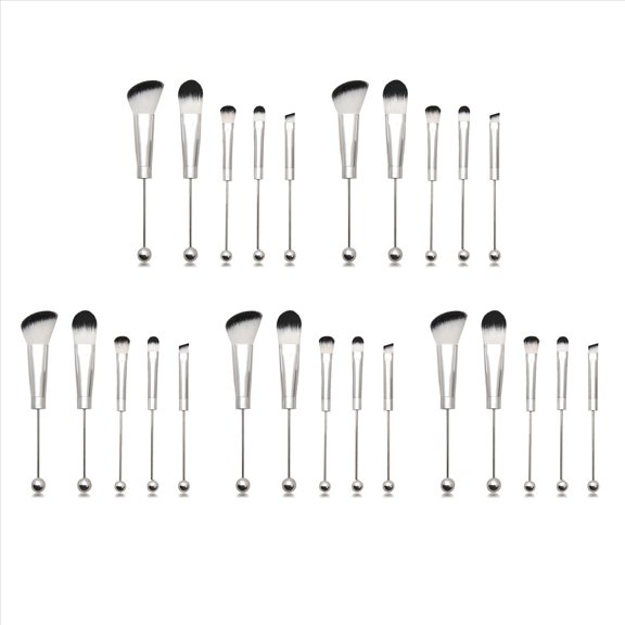 Quaqdae 25X Beadable Makeup Brushes Silicone Beads DIY Makeup Cosmetic Brushes Beaded Brushes Kit for DIY