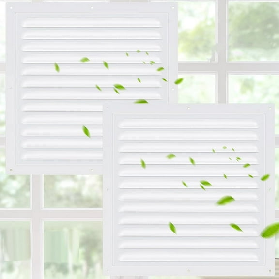 Quaqdae 2pcs Attic Vents Gable Vents Aluminum Wall Vent Metal Shed Vent with Screen Mesh Square Vent Louver Vent Grille