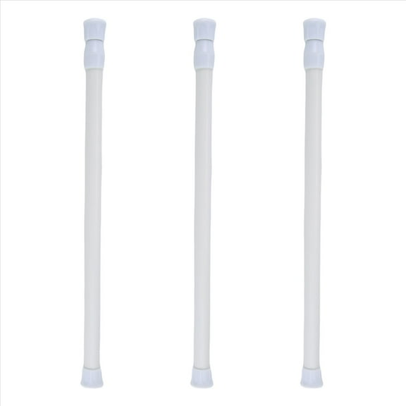 Quaqdae 3 Pack Adjustable Extendable Small Tension Rod 11.8 inch to 19.7 inch, White
