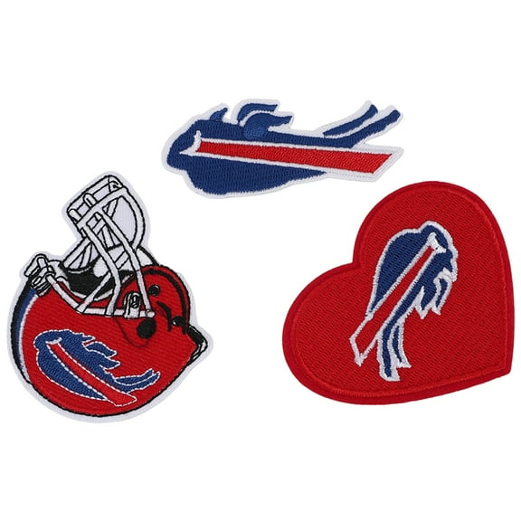 Quaqdae 3 Pcs Rugby Team Logo Embroidery Patch, Helmet and Heart Logo Iron-on Patch for Jacket Backpack Jeans Jacket