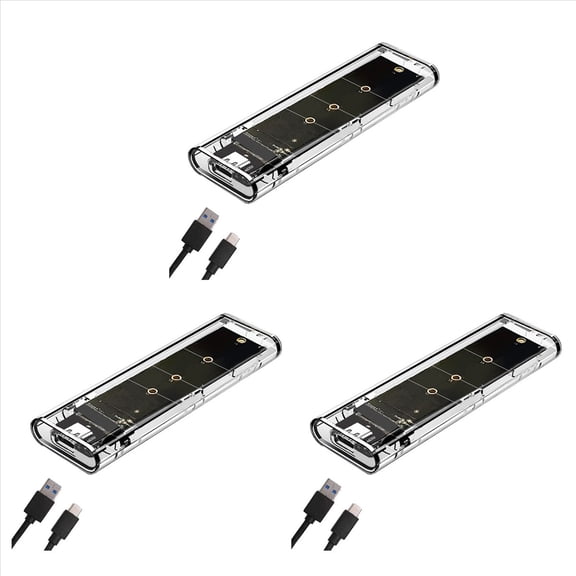 Quaqdae 3X M.2 NGFF SATA Dual Protocol SSD Case USB Type C 10Gbps PCI-E M2 SSD Transparent External Enclosure Hard Disk Box