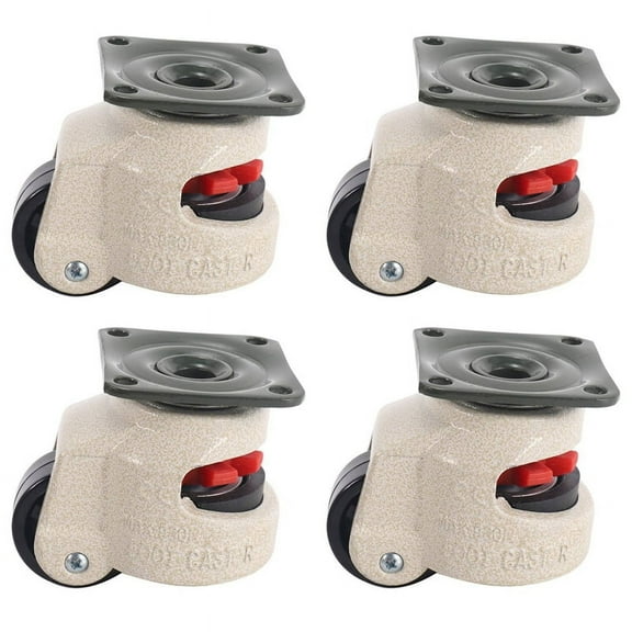 Quaqdae 4 Pcs Retractable Leveling Casters Industrial Machine Swivel Caster Castor Wheel for Chair Trolley 220lbs Capacity -40F