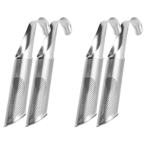 Quaqdae 4Pcs Stainless Steel Tea Strainer Fine Mesh Infuser Pipe Filter with Hanging Hook Handle Interval Diffuser Tea Steeper