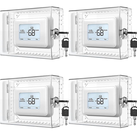 Quaqdae 4X Large Thermostat Lock Box Cover with Key for Honeywell, Clear Thermostat Cover Fits Thermostats 5H X 6inch W