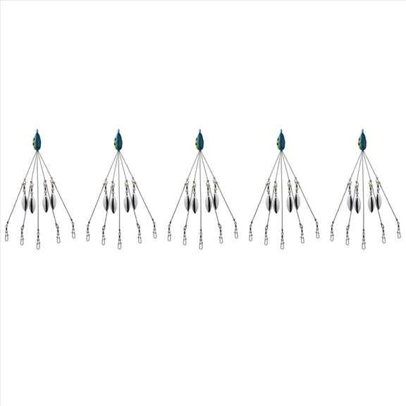 Quaqdae 5X Alabama Umbrella Rigs for Bass Stripers Fishing, Freshwater Fishing Swimbait Lures Rig Kit, Blue