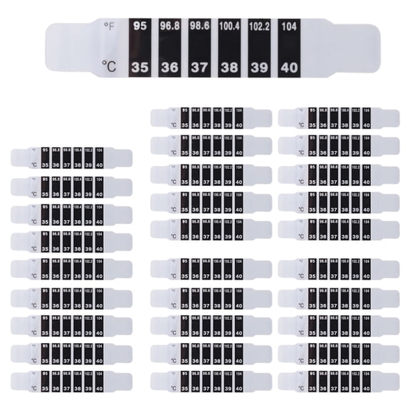 Quaqdae Adhesive Stickers 30 Pcs Forehead Thermometer Strips Adhesive Thermometer Strips Reusable Thermometer Stickers Discoloration Sticker