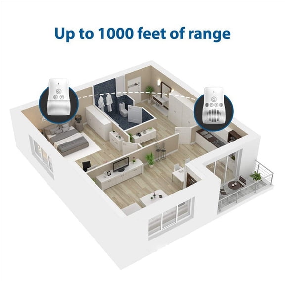 Quaqdae Baby Audio Monitor 2-Way Talk Intercom Wireless Night Light Home Child Safety Device 2.4GHz US-Plug