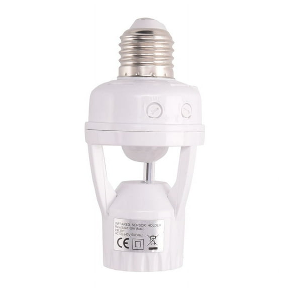 Quaqdae E27 LED 220V Screw Light Bulb Holder LED PIR Infrared Motion Sensor Lamp with Switch Socket Identify E27 Motion Sensor