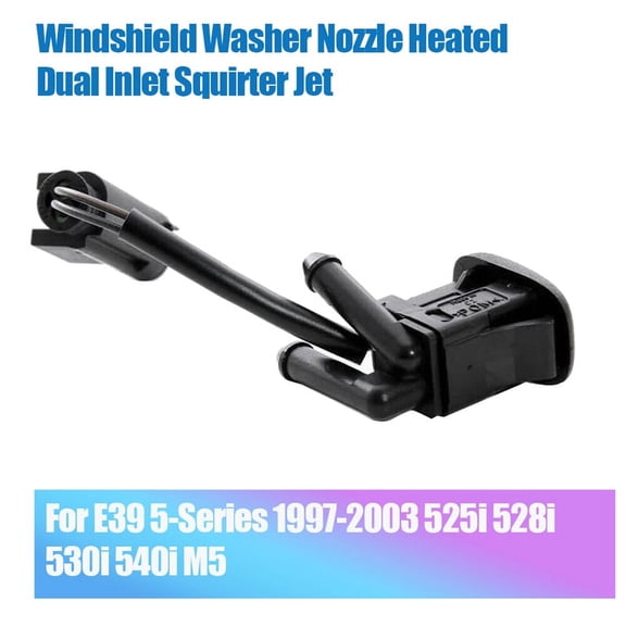 Quaqdae For E39 5-Series 1997-2003 525I 528I 530I 540I M5 Windshield Washer Nozzle Heated Dual Inlet Squirter Jet