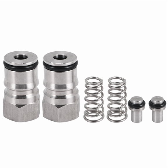 Quaqdae Keg Posts Set for Cornelius Ball Lock Kegs, Stainless Steel, Liquid Post and Gas Post with Poppet, 4 O-Rings