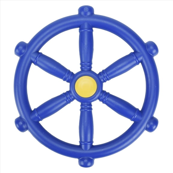 Quaqdae Kids Playground Steering Wheel, Swingset Wheel Attachment, Pirate Ship for Jungle Gym or Swing Set Blue