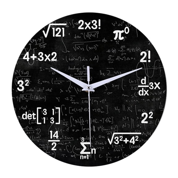 Quaqdae Math Wall Clock,Mathematics Clock,for Kids Math Formulas Icons Wall Clock Classroom Decor,Gift for Teacher