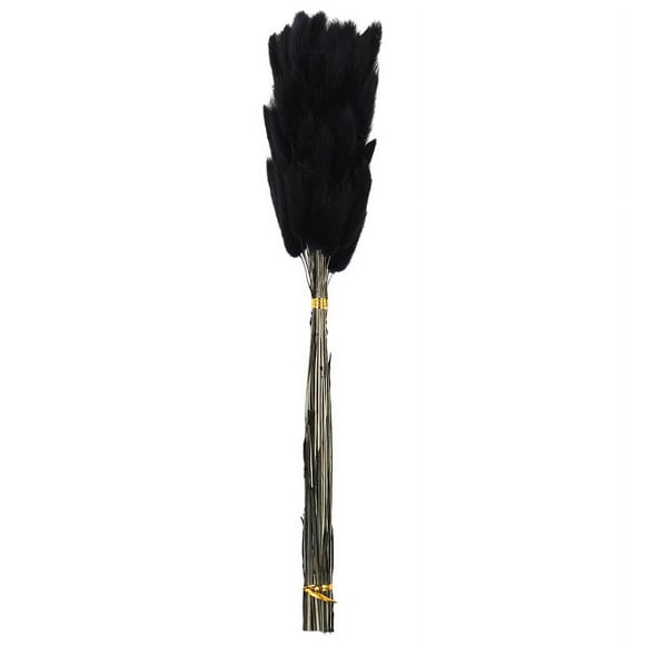 Quaqdae Pampas Grass Decor 60Pcs Fall Dried Flowers Bunny Tails Dried Flowers Lagurus Ovatus Rabbit Tail Grass For Dried Floral(Black)