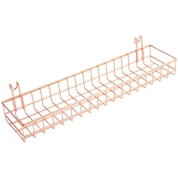 Quaqdae Rose Gold Grid Wall Basket Wire Wall Shelf for Grid Panel Easy Hanging Tray for Cute Things on Your Grid Wall Storage Display