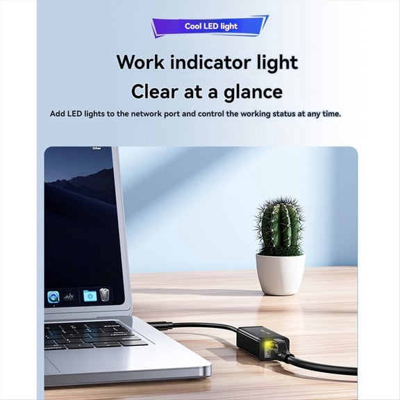 Quaqdae TYPE-C to Gigabit Ethernet Adapter USB-C 1000Mbps Network Card Type-C to RJ45 Network Card Lan for Notebook Driver-Free