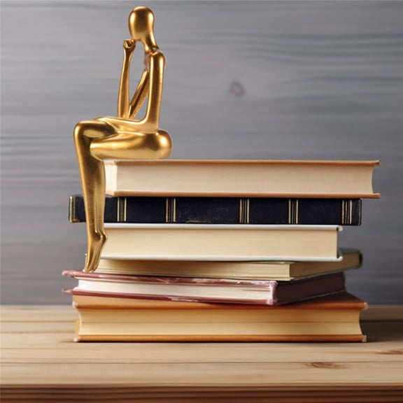 Quaqdae Thinker Statue Abstract Figure Sculpture Small Ornaments Resin Statue Home Gold Abstract Statue Office Decor C