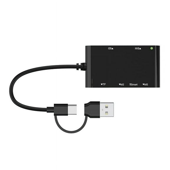 Quaqdae USB C USB 3.0 Multi Card Reader 6 in 1 Smart/MS/M2/TF/SIM/SD Picture Card Reader Emory Stick Pro Duo Adapter