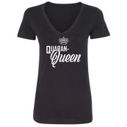 Quaran-Queen Womens V-Neck Tee