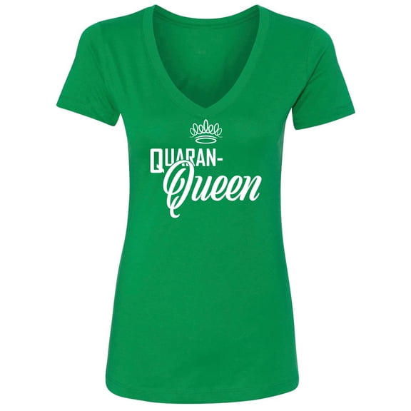 Quaran-Queen Womens V-Neck Tee