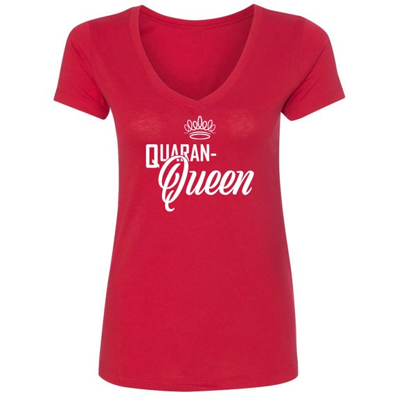 Quaran-Queen Womens V-Neck Tee