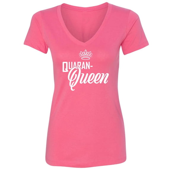 Quaran-Queen Womens V-Neck Tee