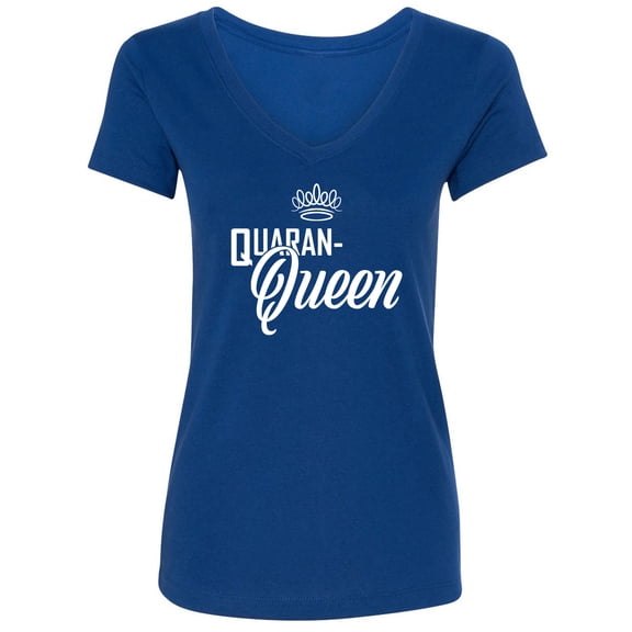 Quaran-Queen Womens V-Neck Tee