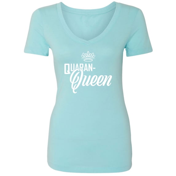 Quaran-Queen Womens V-Neck Tee
