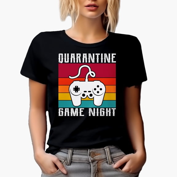 Quarantine Game Night, Gaming Controller, Black T-Shirt, XL