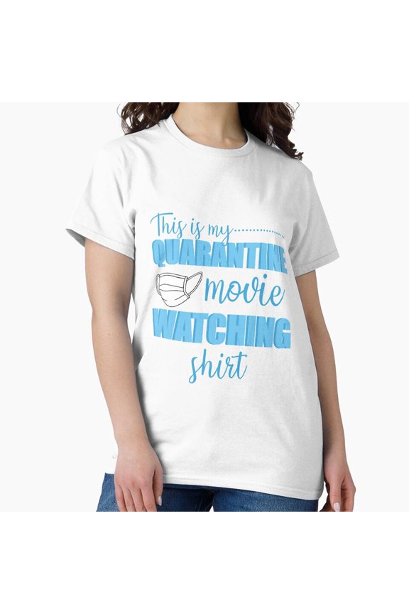 Quarantine Movies Humorous Home Isolation Streaming Media Grid Pattern T-Shirt