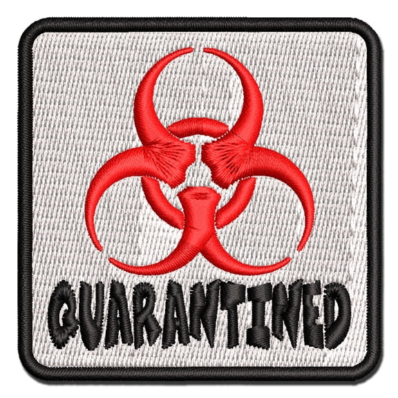 Quarantined Biohazard Symbol Applique Multi-Color Embroidered Iron-On Patch - 3.5 Inch Large