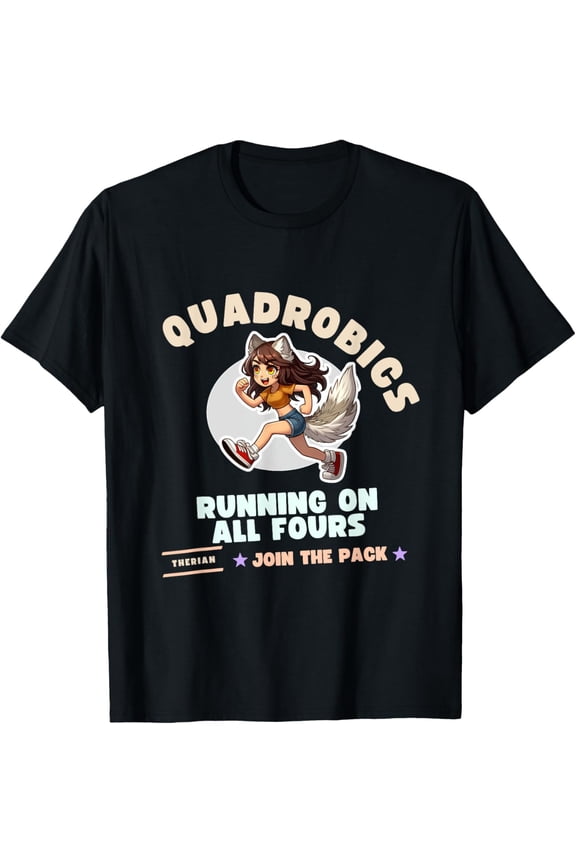 Quardrobics Therian Gear For Teen Tween Girl Fox Wolf Cat T-Shirt BLACK Unisex S-5XL Hot Trending Shirt, Vintage Birthday Gift
