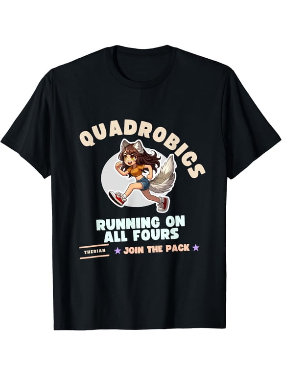 Quardrobics Therian Gear For Teen Tween Girl Fox Wolf Cat T-Shirt
