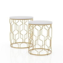 Furniture of America Vereira Metal 2-Piece Nesting Table