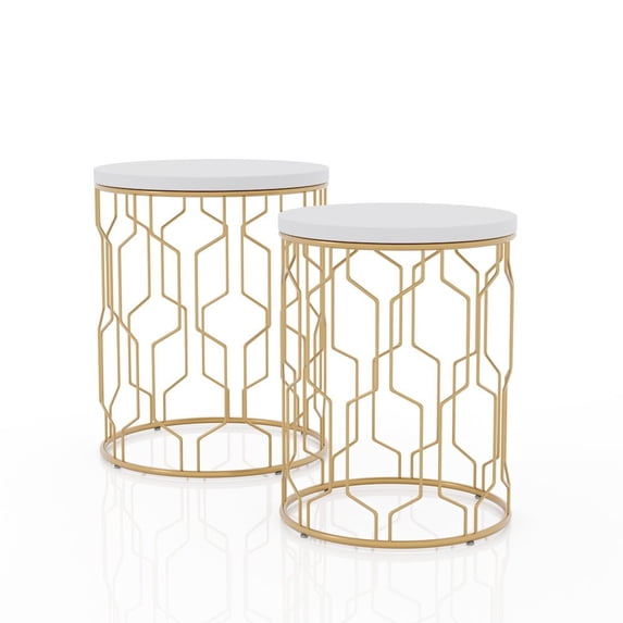 Furniture of America Vereira Metal 2-Piece Nesting Table