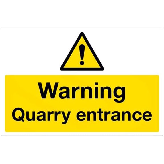 Quarry Entrance - Construction Sign Metal Sign 8 x 12 Inches – Clear Signage for Walls, Fences