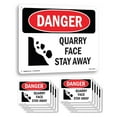 thumbnail image 1 of Quarry Face Stay Away OSHA Danger Rigid Plastic Sign 18 Inch x 12 Inch - 10 Pack, 1 of 8