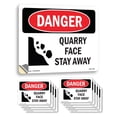 thumbnail image 1 of Quarry Face Stay Away OSHA Danger Vinyl Decal Label 14 Inch x 10 Inch - 10 Pack, 1 of 6