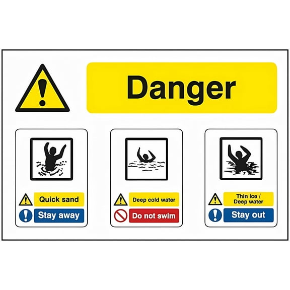 Quarry Sign Danger Multi-Message Site Security Sign - 8"x12" Metal Sign, Notice Danger Warning Caution for Outdoor Indoor, Quarry Area, Safety Alert