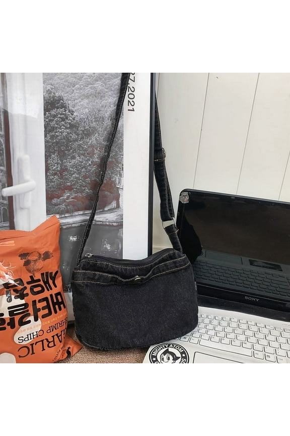 Denim Crossbody Bags for Women Mini Tote Bag for Women Cell Phone Purse Denim Purse Jean Shoulder Bag