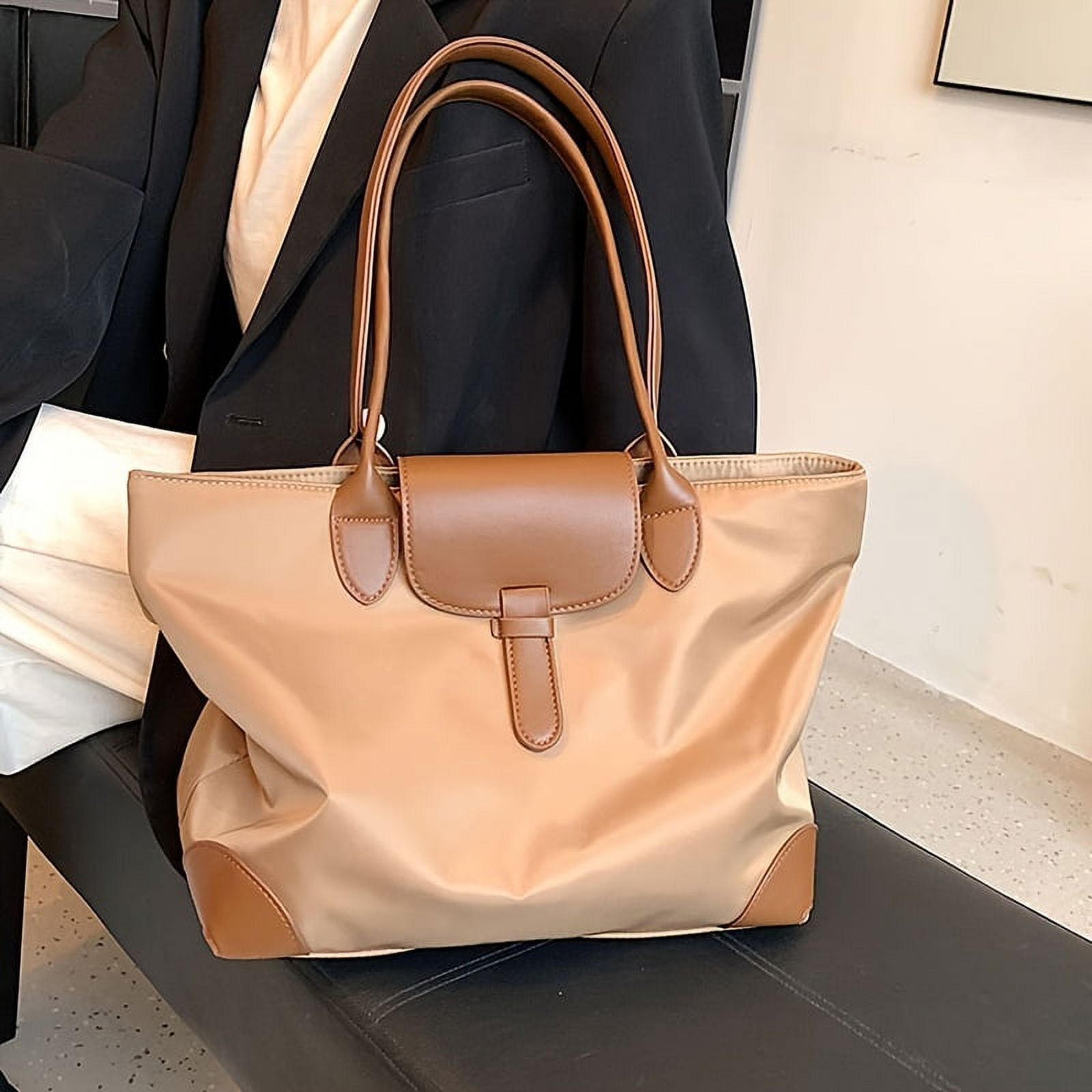 Quarryus Large Capacity Tote Bag Nylon Double Handle Shoulder Bag