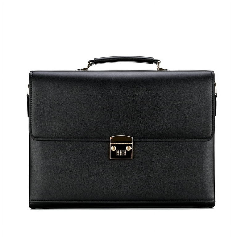 Quarryus Password Lock Briefcase for Men Leather Portfolio