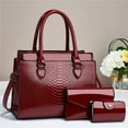 thumbnail image 1 of Quarryus Tote Bags for Women with Wallet Crocodile Leather Shoulder Bag Handbag Large Tote Bag with Zipper, 1 of 1